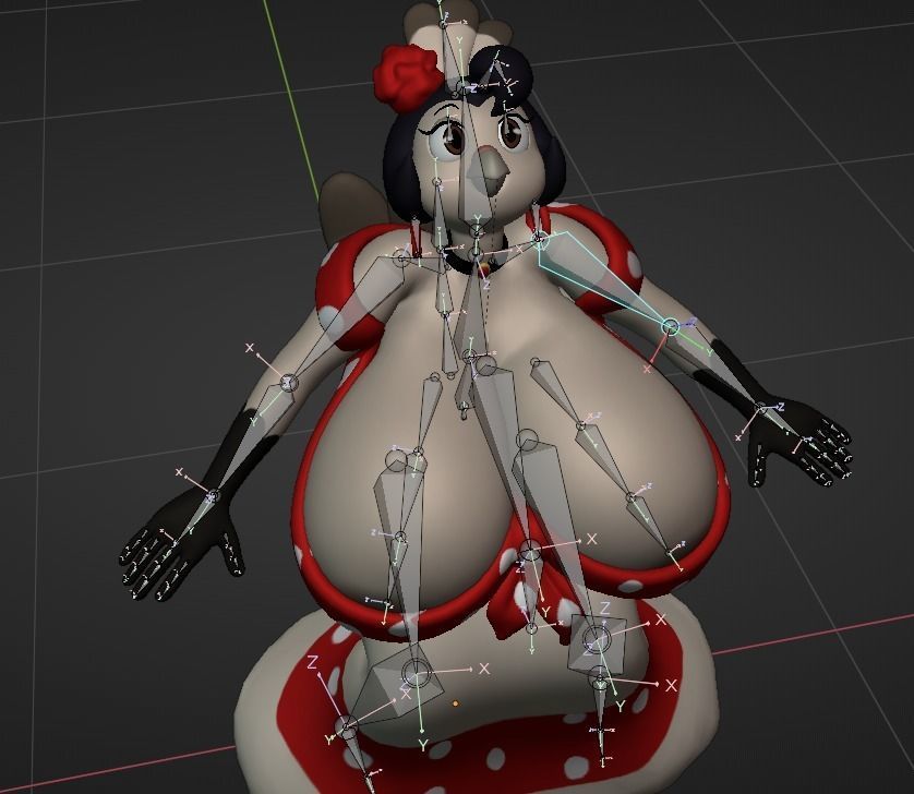 Pavita Pechugona  Low-poly 3D model_6