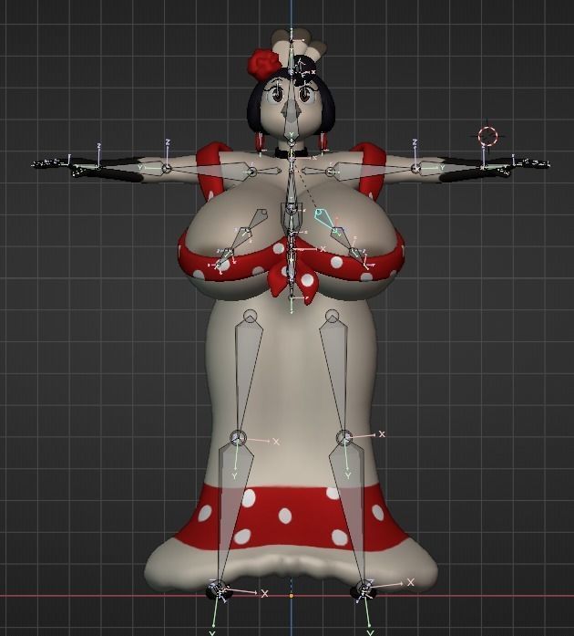 Pavita Pechugona  Low-poly 3D model_8