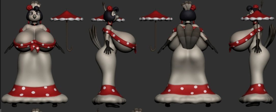 Pavita Pechugona  Low-poly 3D model_12