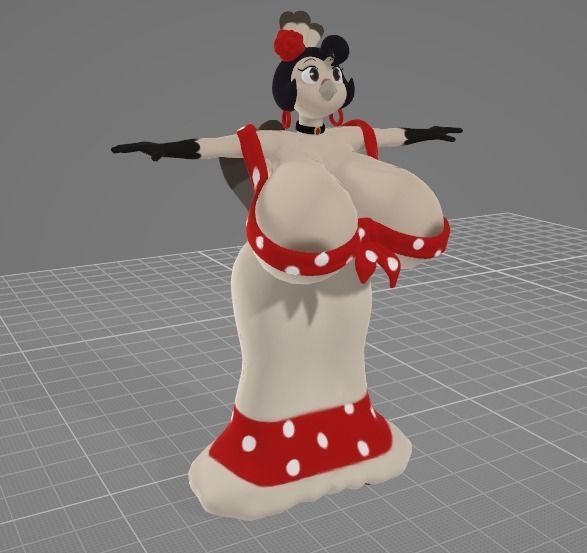 Pavita Pechugona  Low-poly 3D model_4