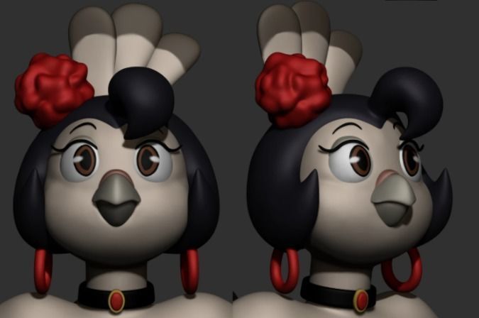 Pavita Pechugona  Low-poly 3D model_13