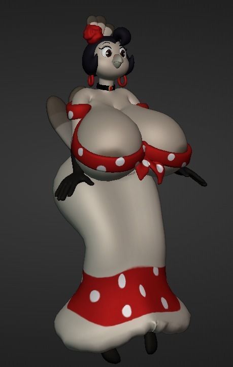 Pavita Pechugona  Low-poly 3D model_0