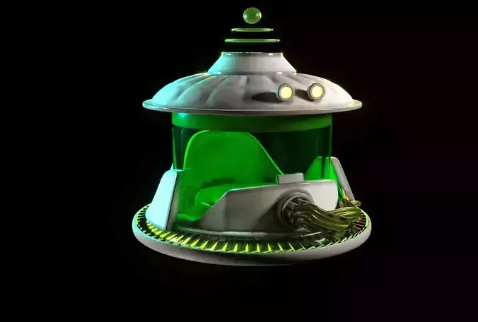 spaceship futuristic with lights