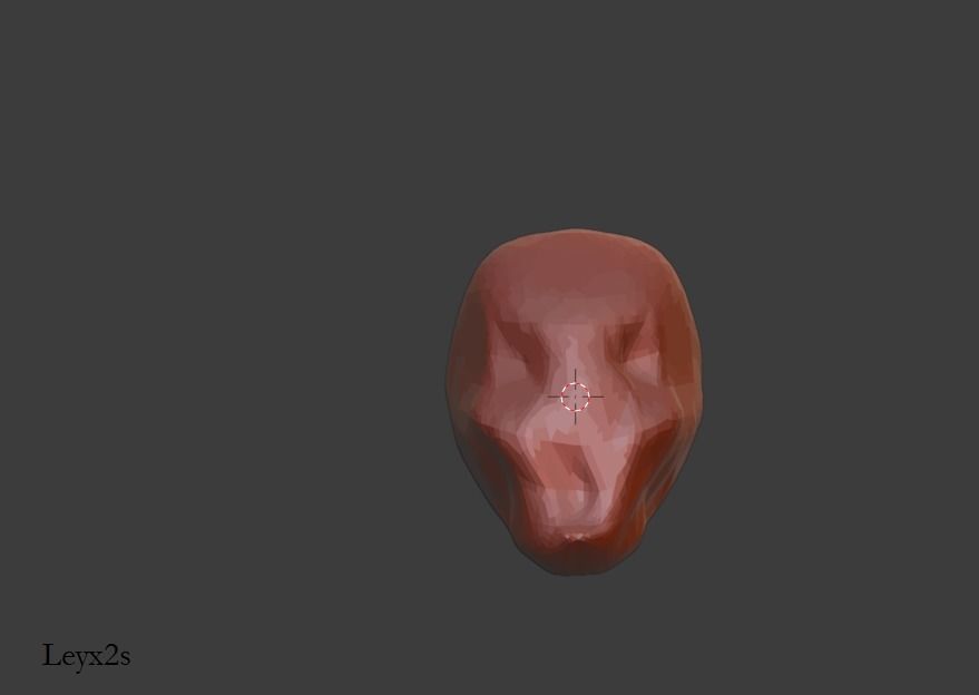 Clay-Monster Head Low-poly 3D model_1