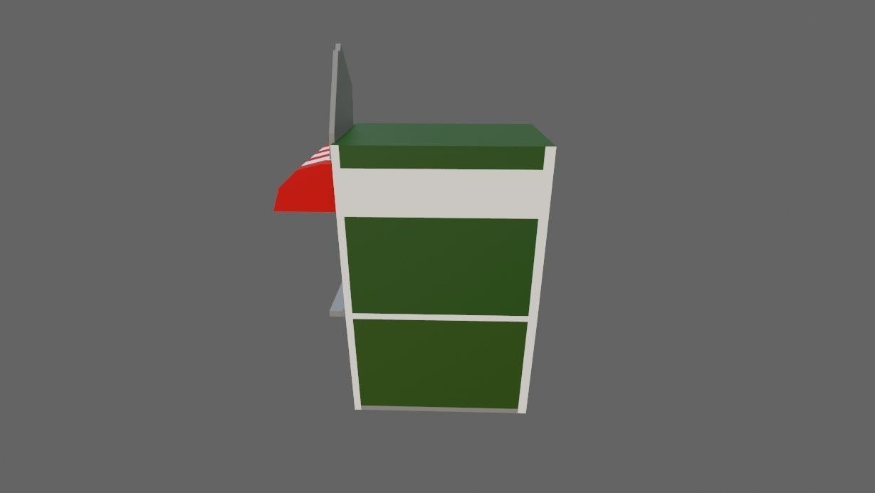 Ticket Office - Bilheteria Low-poly 3D model_8