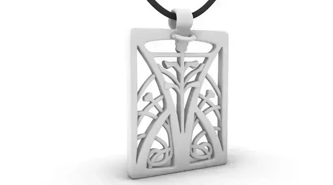 Art Nouveau Window Pendant Flower 3D print model