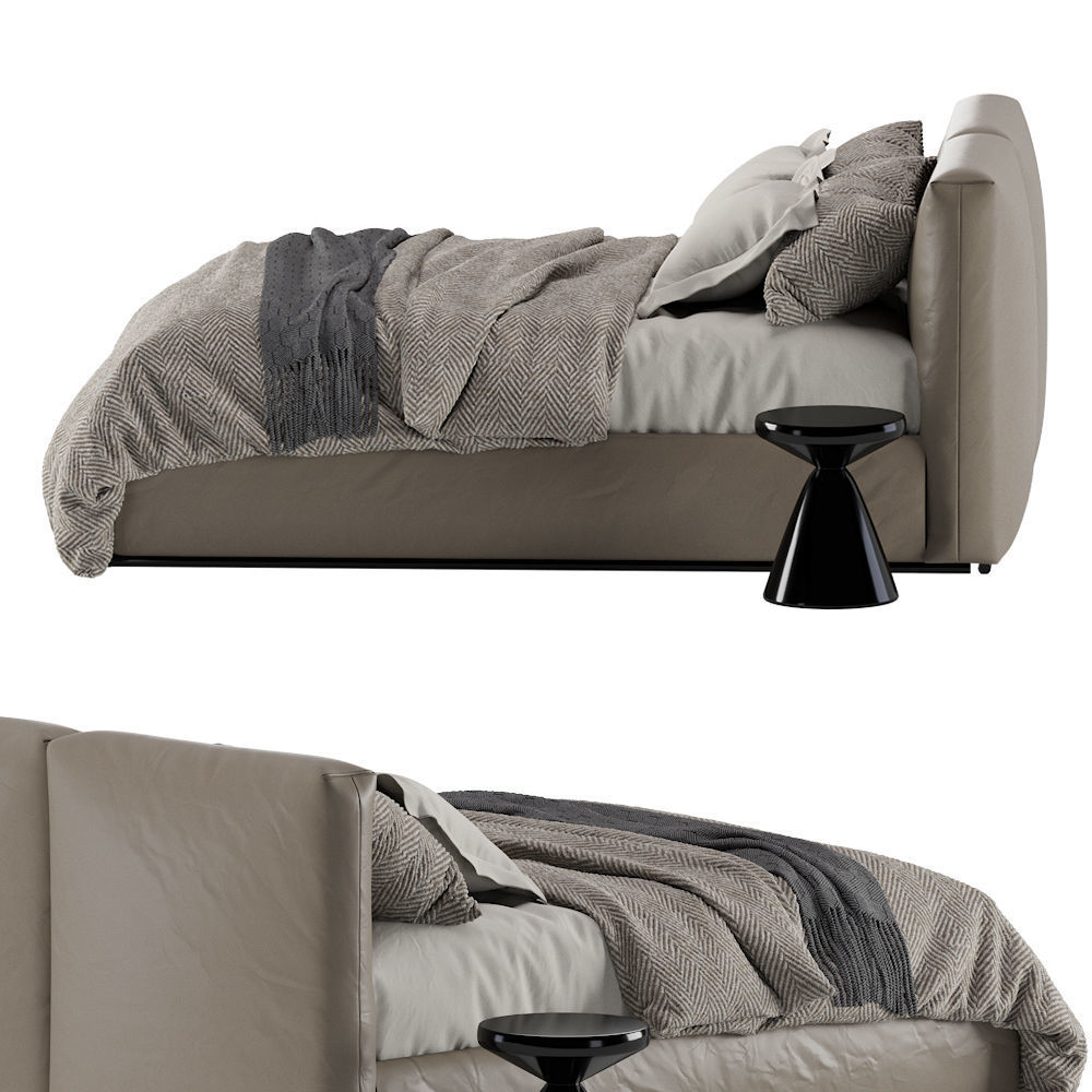 Asolo Leather Bed By Flexform 3D model_5
