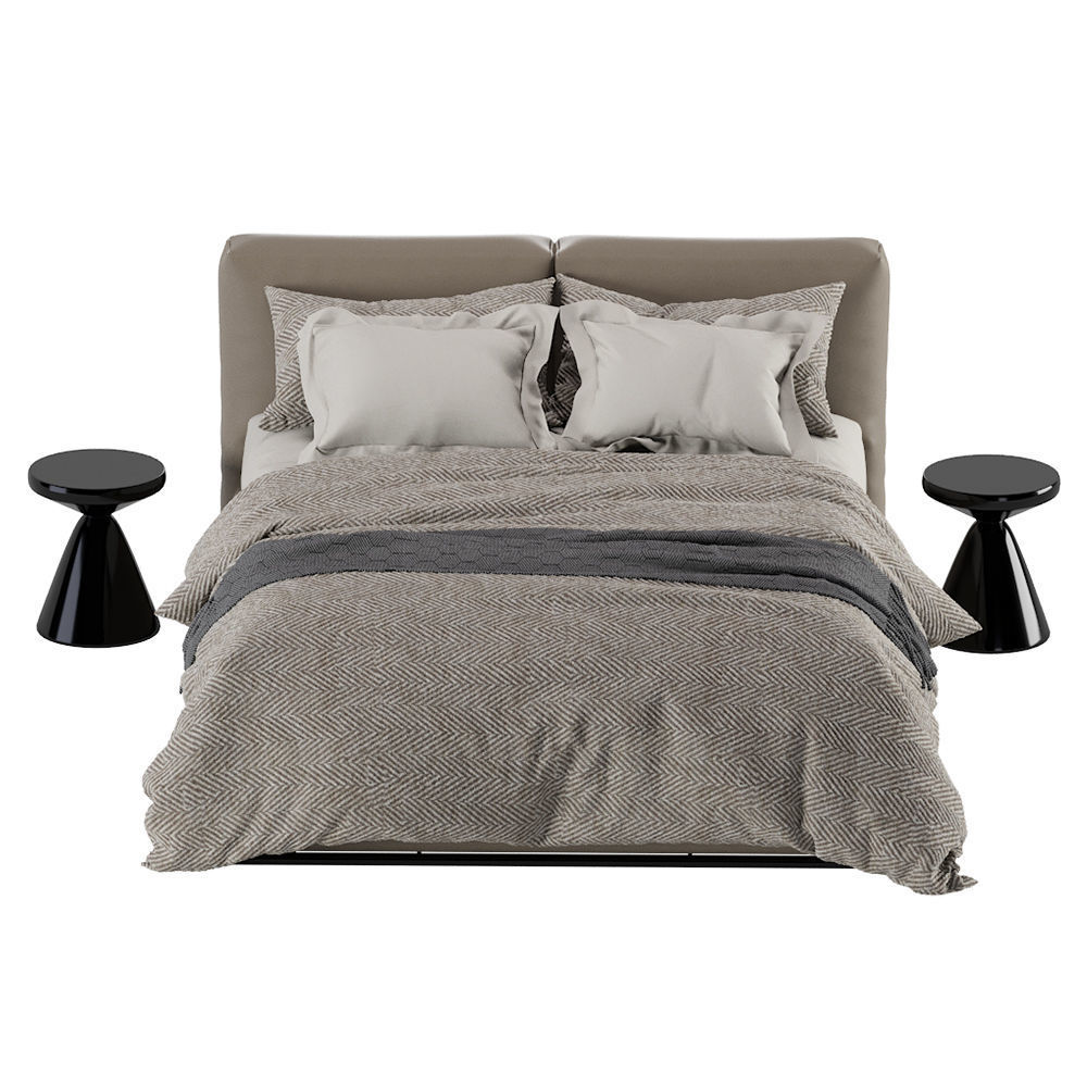 Asolo Leather Bed By Flexform 3D model_4