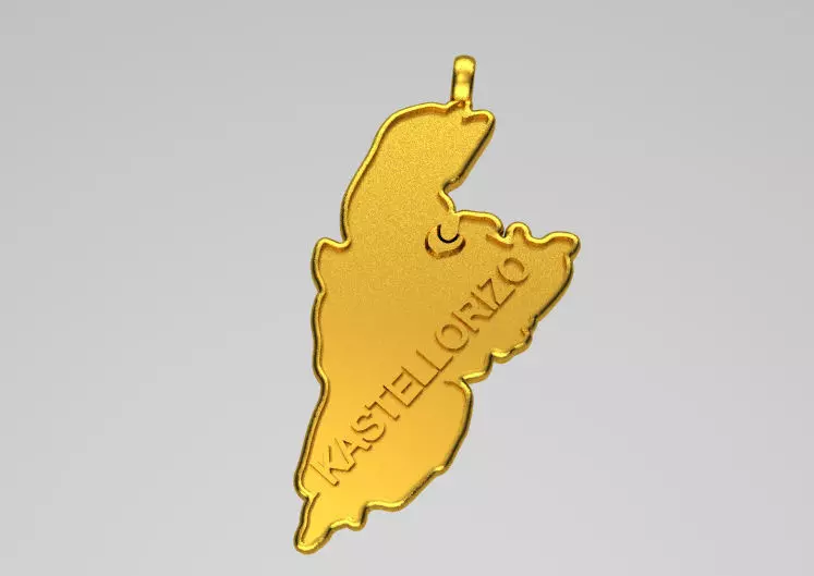 KASTELLORIZO gold pendant Free 3D print model