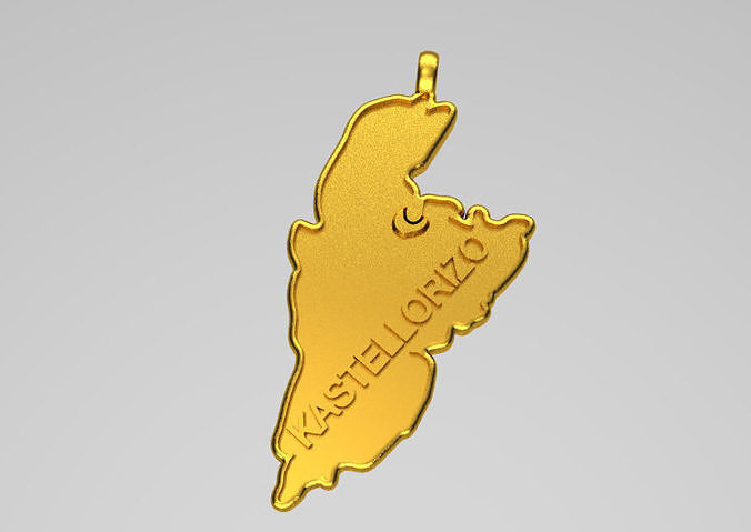 KASTELLORIZO gold pendant with map of czechoslovakia Free 3D print model