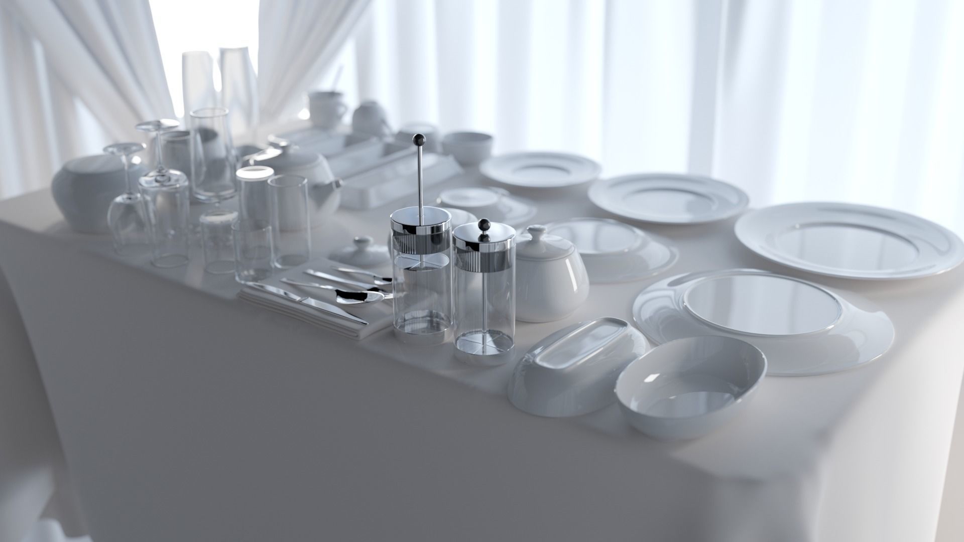 Restourant Dishes Set Pack 3D model_4