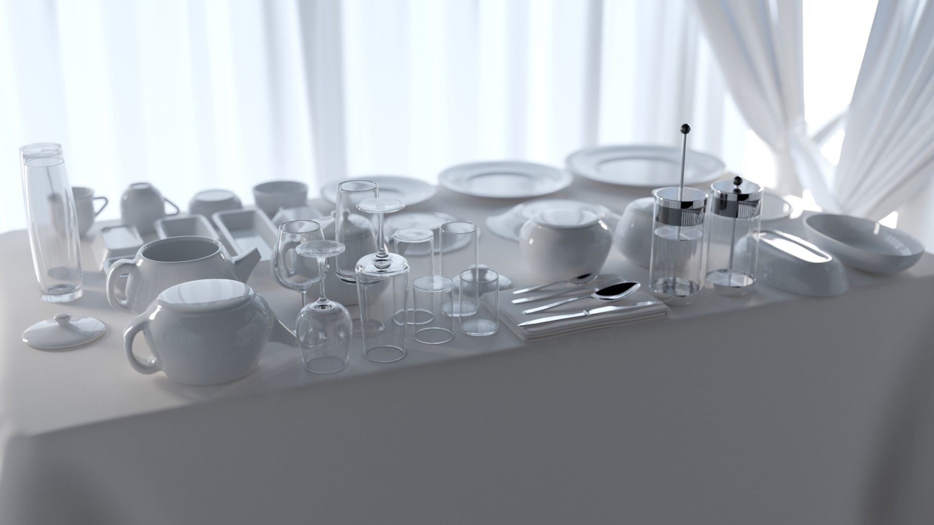 Restourant Dishes Set Pack 3D model_3