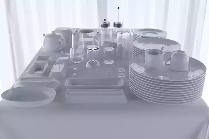 Restourant Dishes Set Pack 3D model