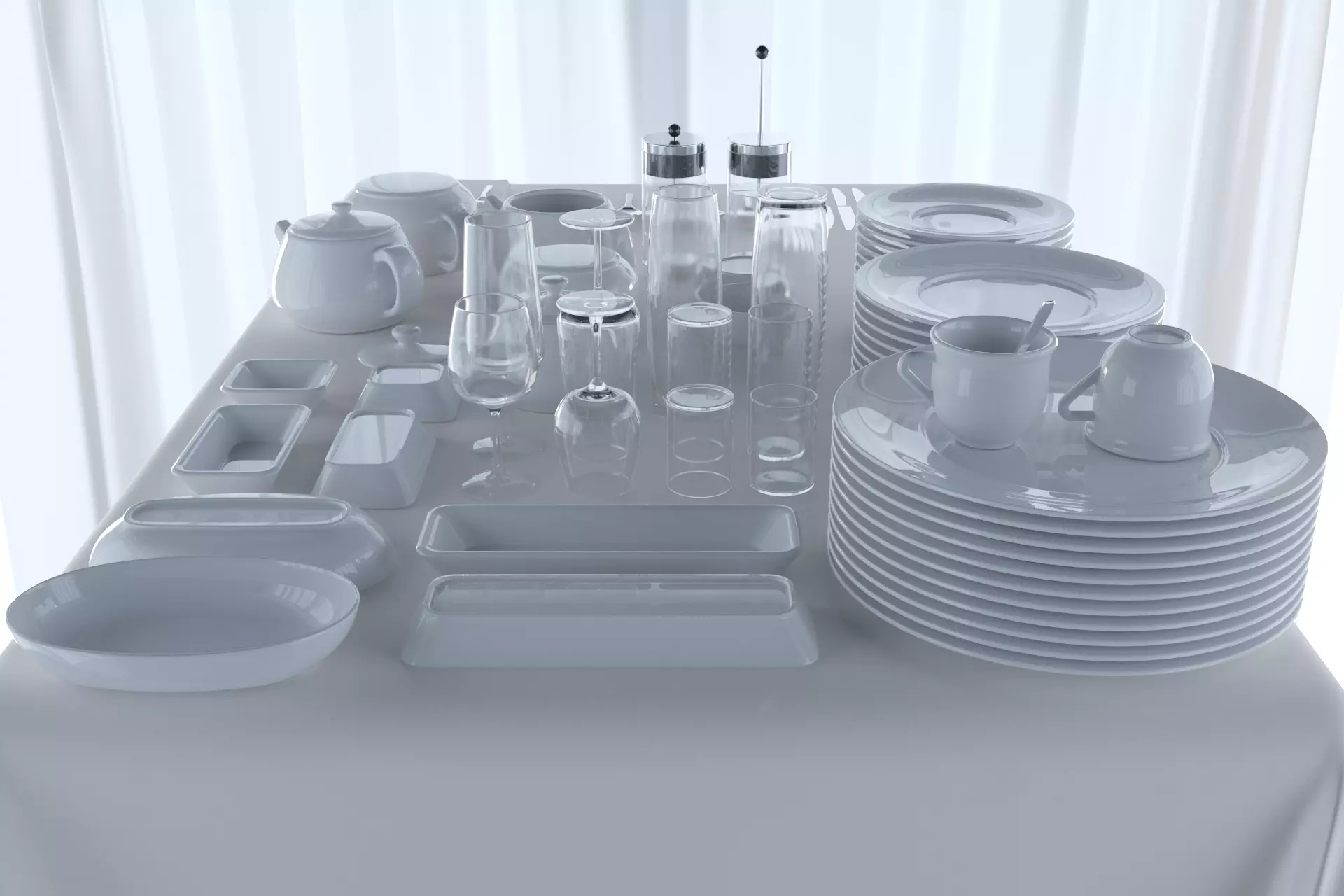 Restourant Dishes Set Pack 3D model_0