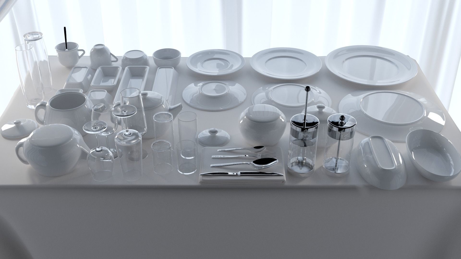 Restourant Dishes Set Pack 3D model_2