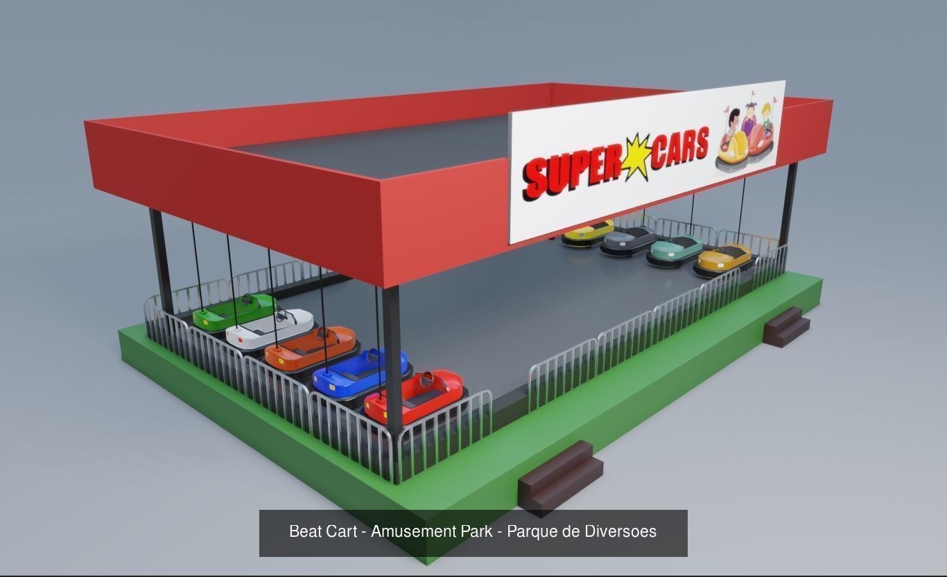 Basic Amusement Park Pack - Parque de Diversoes - Low Poly 3D Model Collection_8