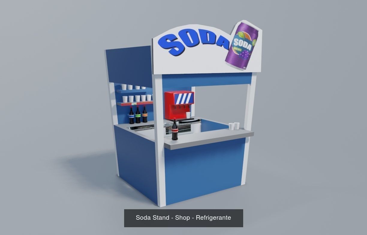 Basic Amusement Park Pack - Parque de Diversoes - Low Poly 3D Model Collection_10