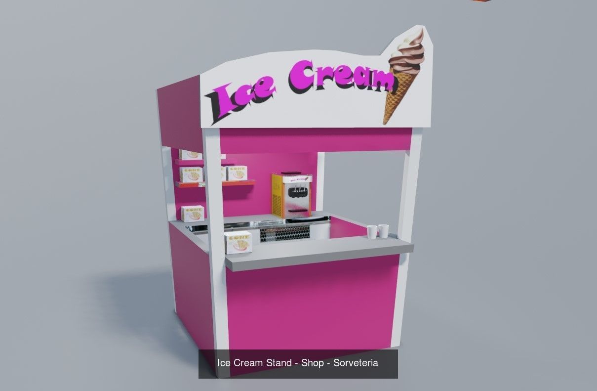 Basic Amusement Park Pack - Parque de Diversoes - Low Poly 3D Model Collection_11