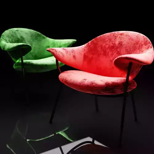 Blender Velvet Chair Low-poly 3D model
