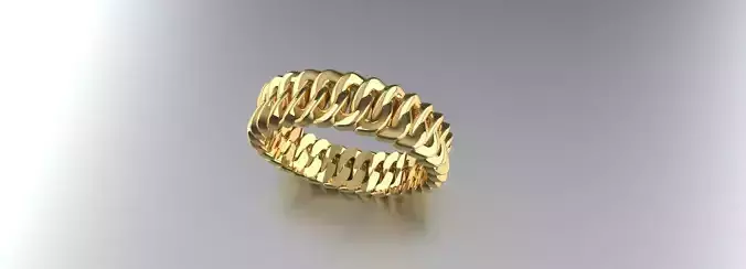 Size 8 Gold Link Ring Jewelry Silver Platinum Luxury