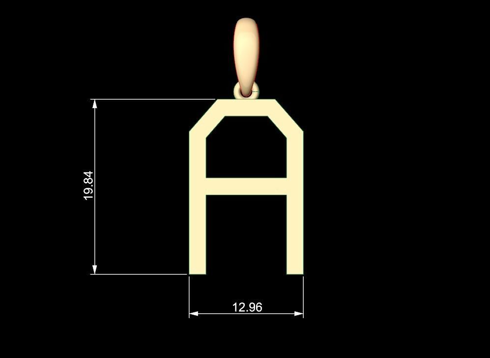 Initial Letters Pendant WARINGTONSDEMO A 3D print model_4