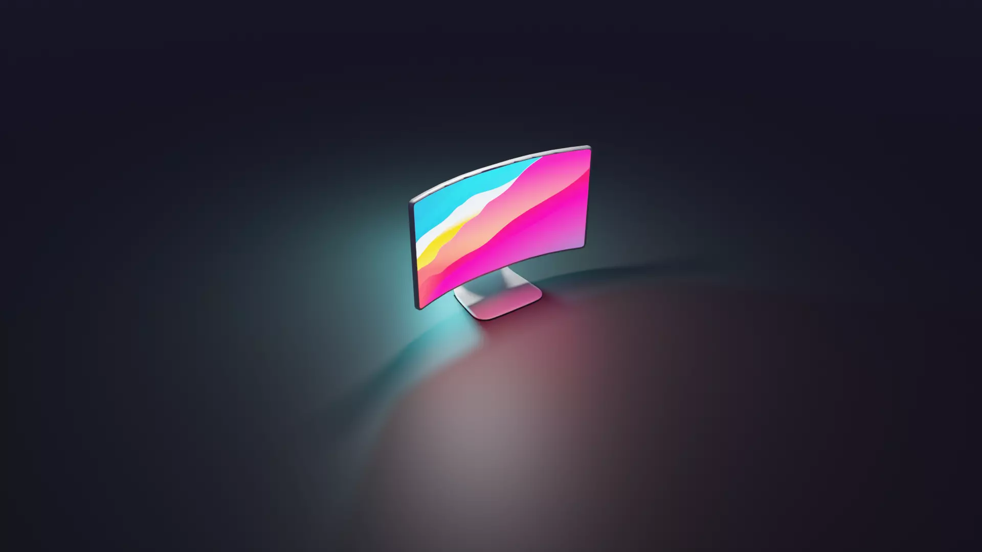 Monitor on table Free low-poly 3D model