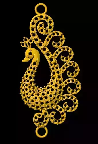 Sidepiece gold peacock