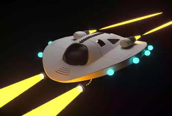spaceship with lights