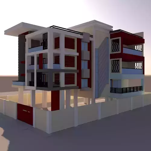 3d Apartment residential building