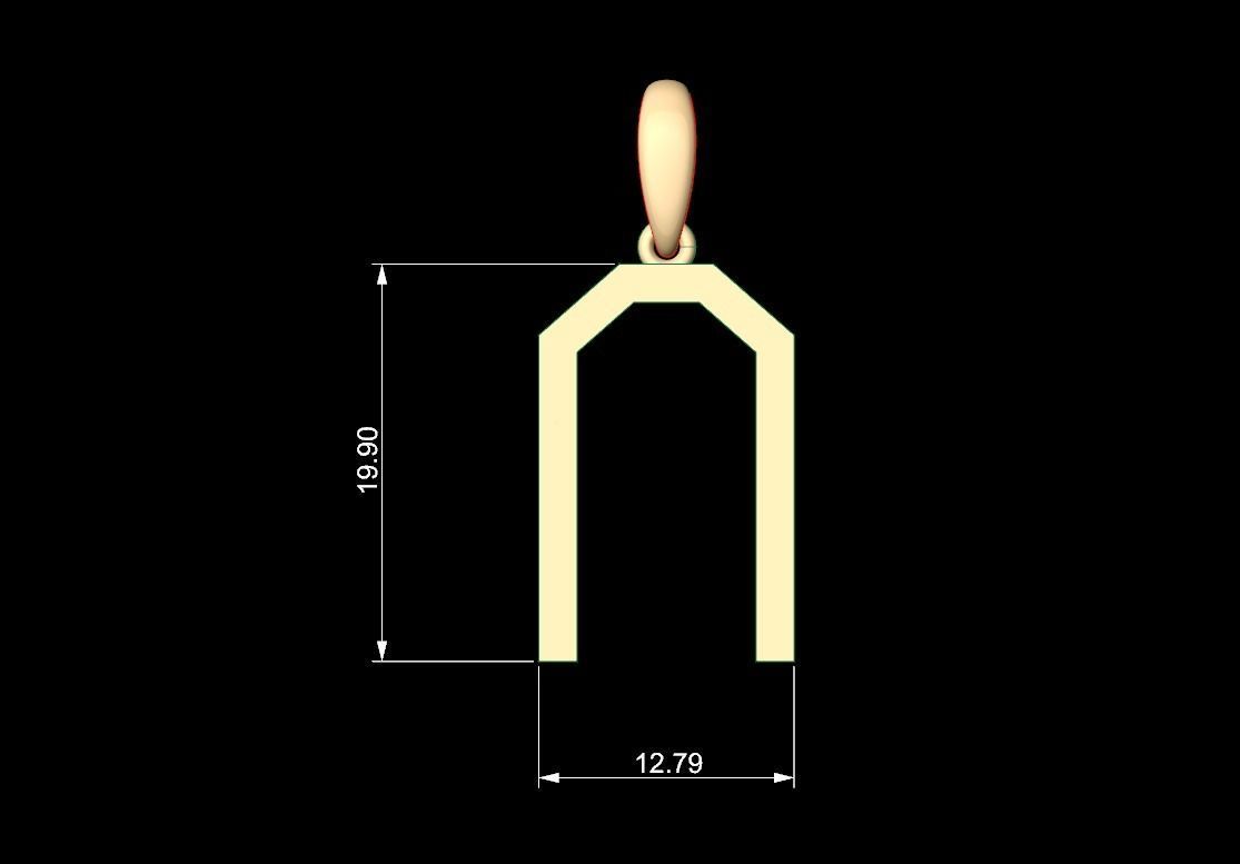 Initial Letters Pendant WARINGTONSDEMO N 3D print model_4