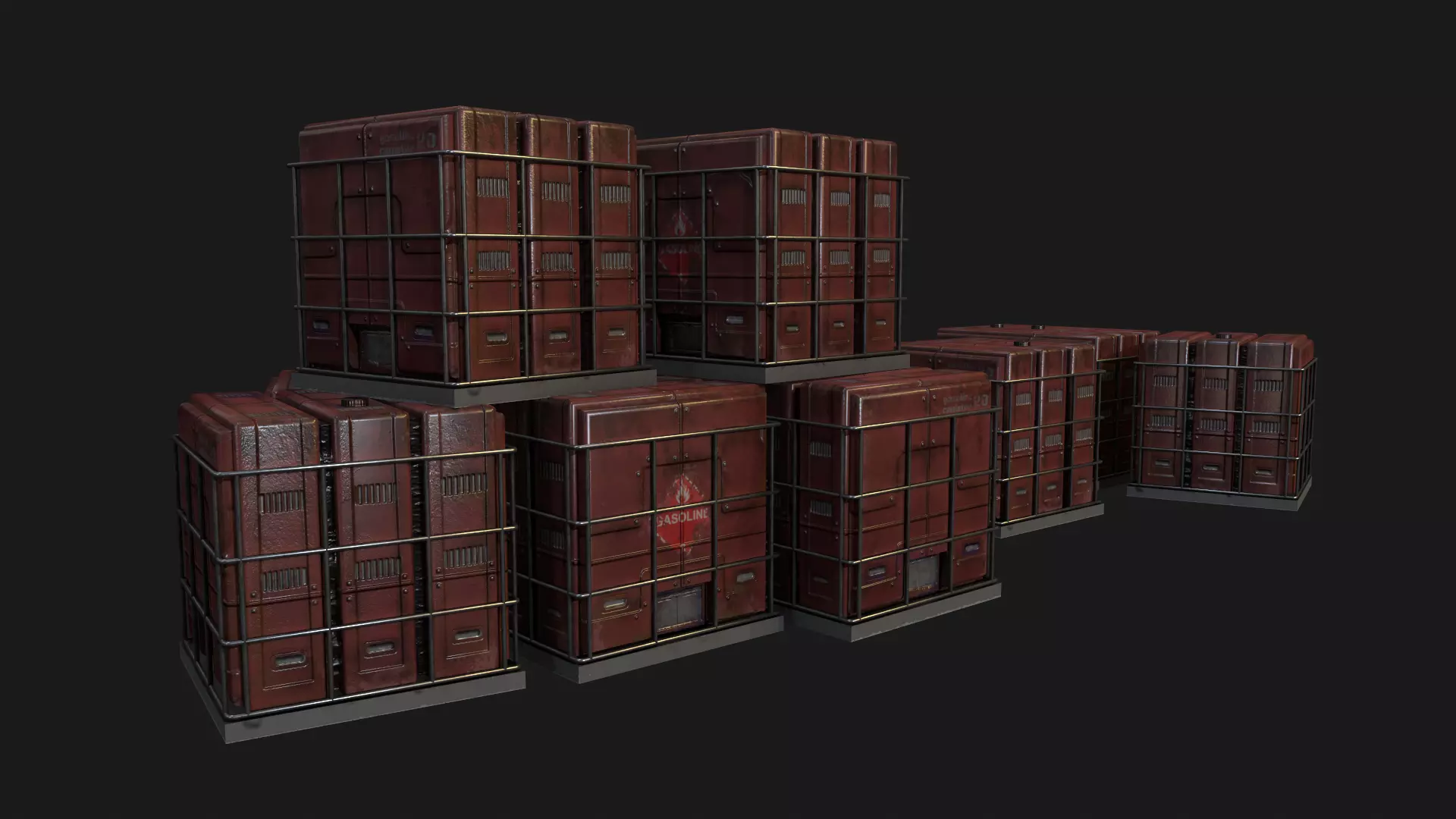 Industrial Boxes Free low-poly 3D model_0