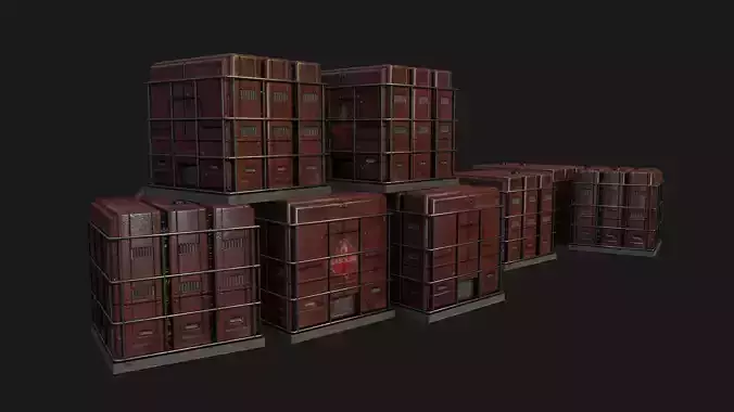 Industrial Boxes Free low-poly 3D model
