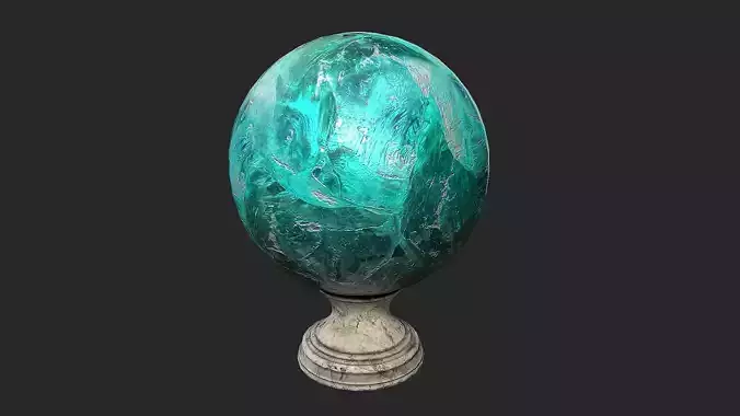 Fortune teller crystal Apatite ball Low-poly 3D model