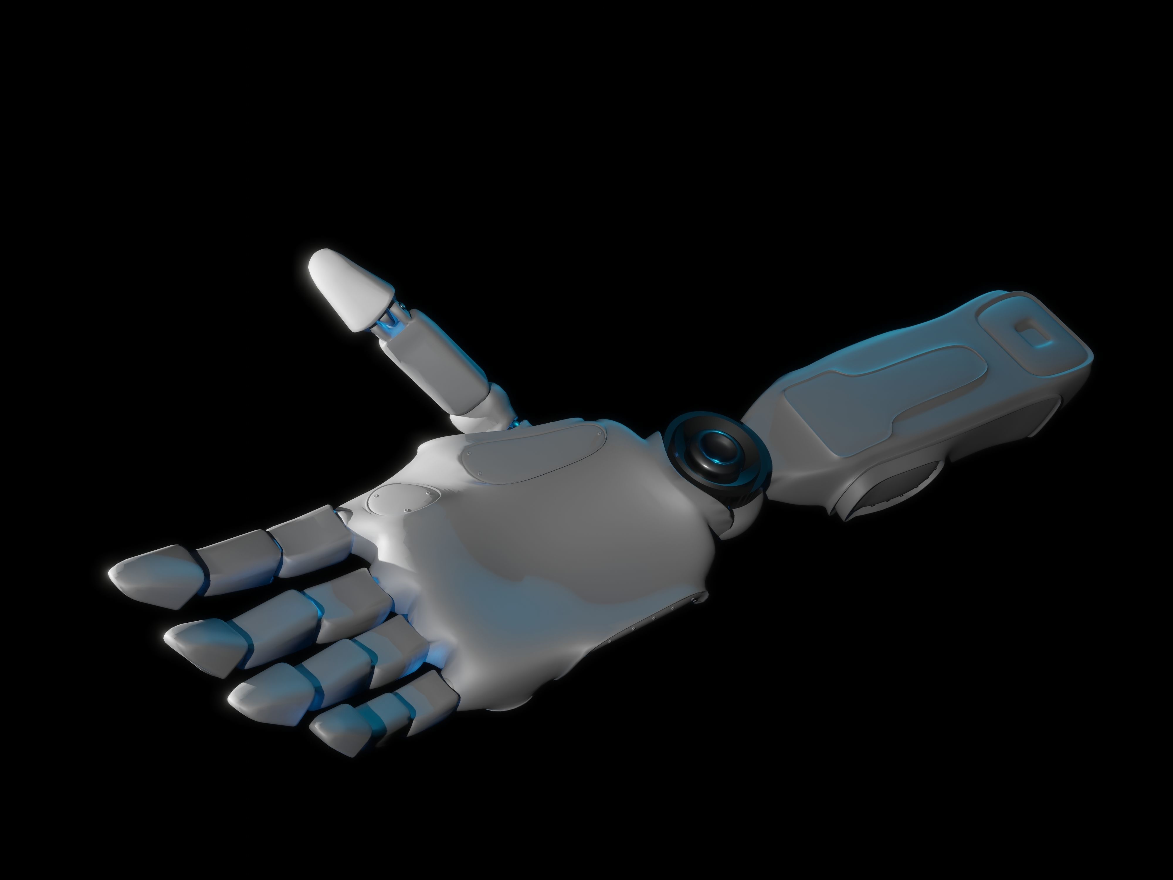 Robotic sci-fi hand anatomy 04 Low-poly 3D model Low-poly 3D model_2