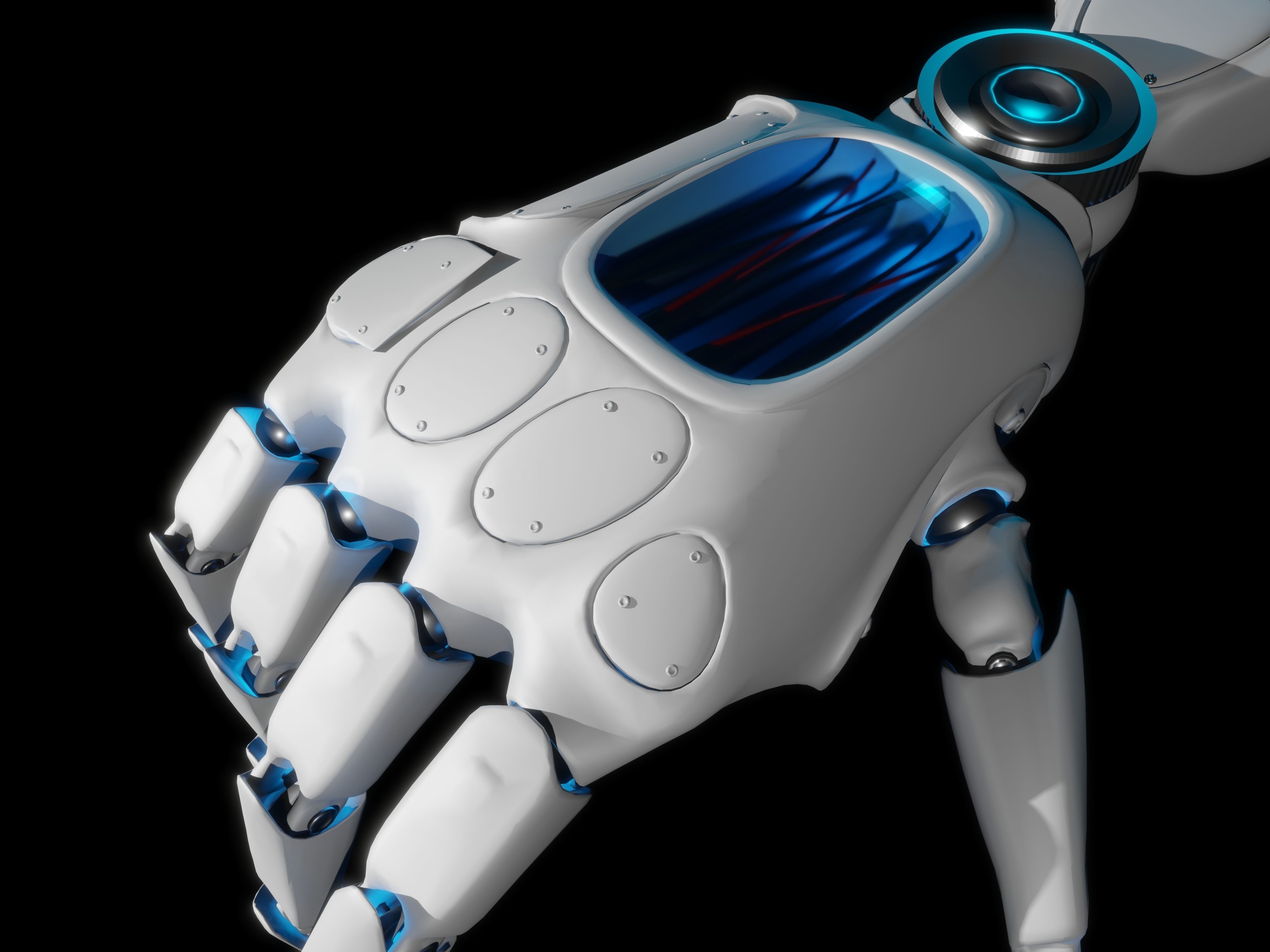 Robotic sci-fi hand anatomy 04 Low-poly 3D model Low-poly 3D model_4