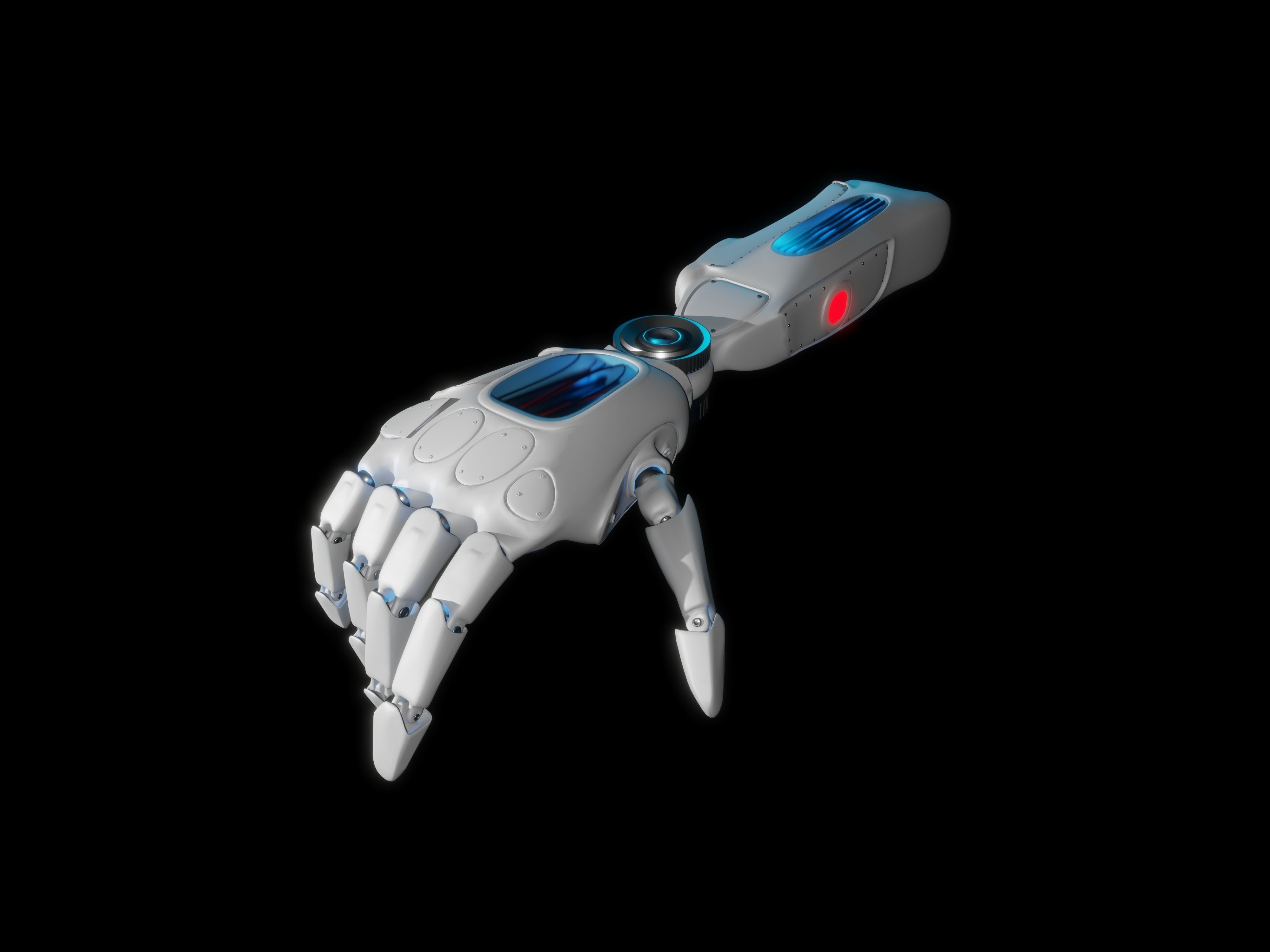 Robotic sci-fi hand anatomy 04 Low-poly 3D model Low-poly 3D model_0