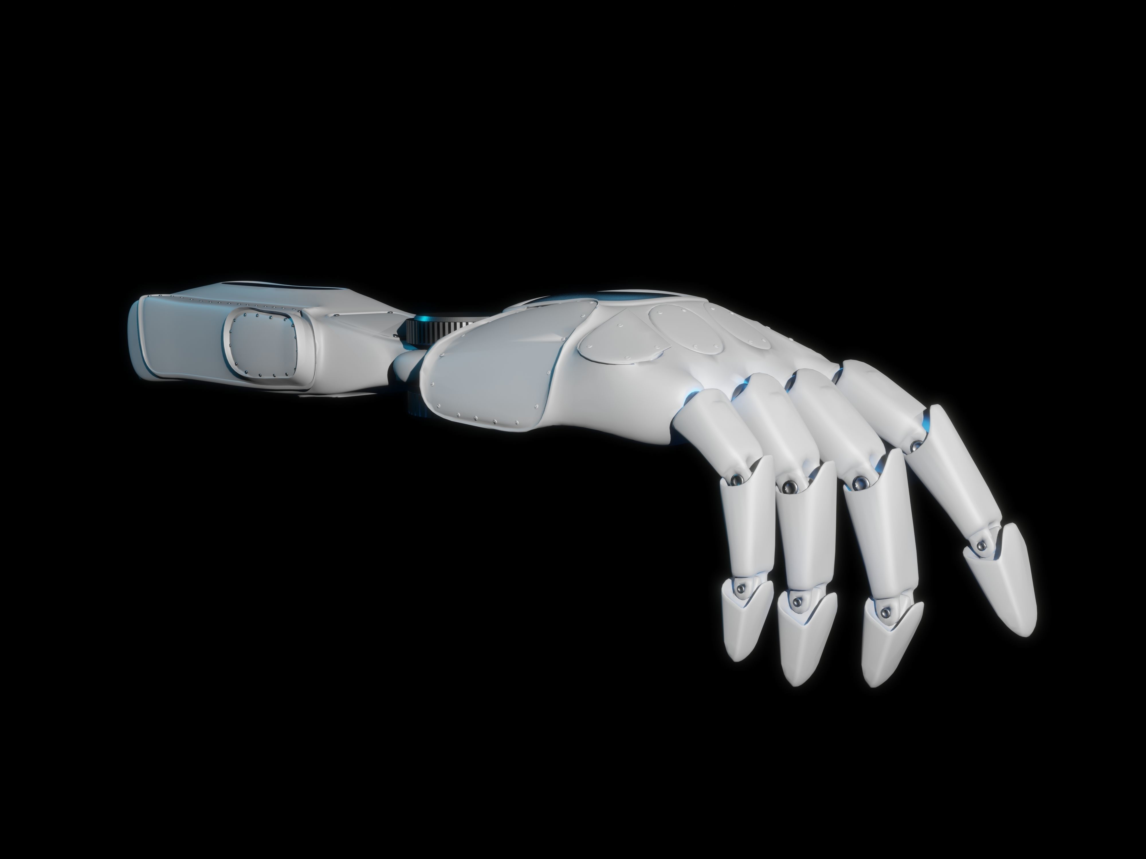 Robotic sci-fi hand anatomy 04 Low-poly 3D model Low-poly 3D model_1