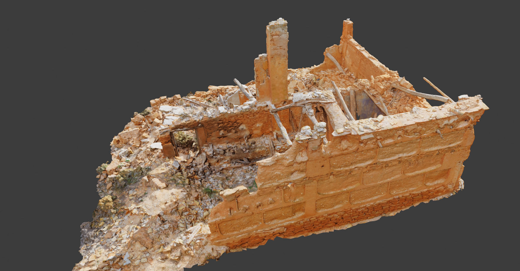 Building Ruins Old Photoscan PBR Low-poly 3D model_10