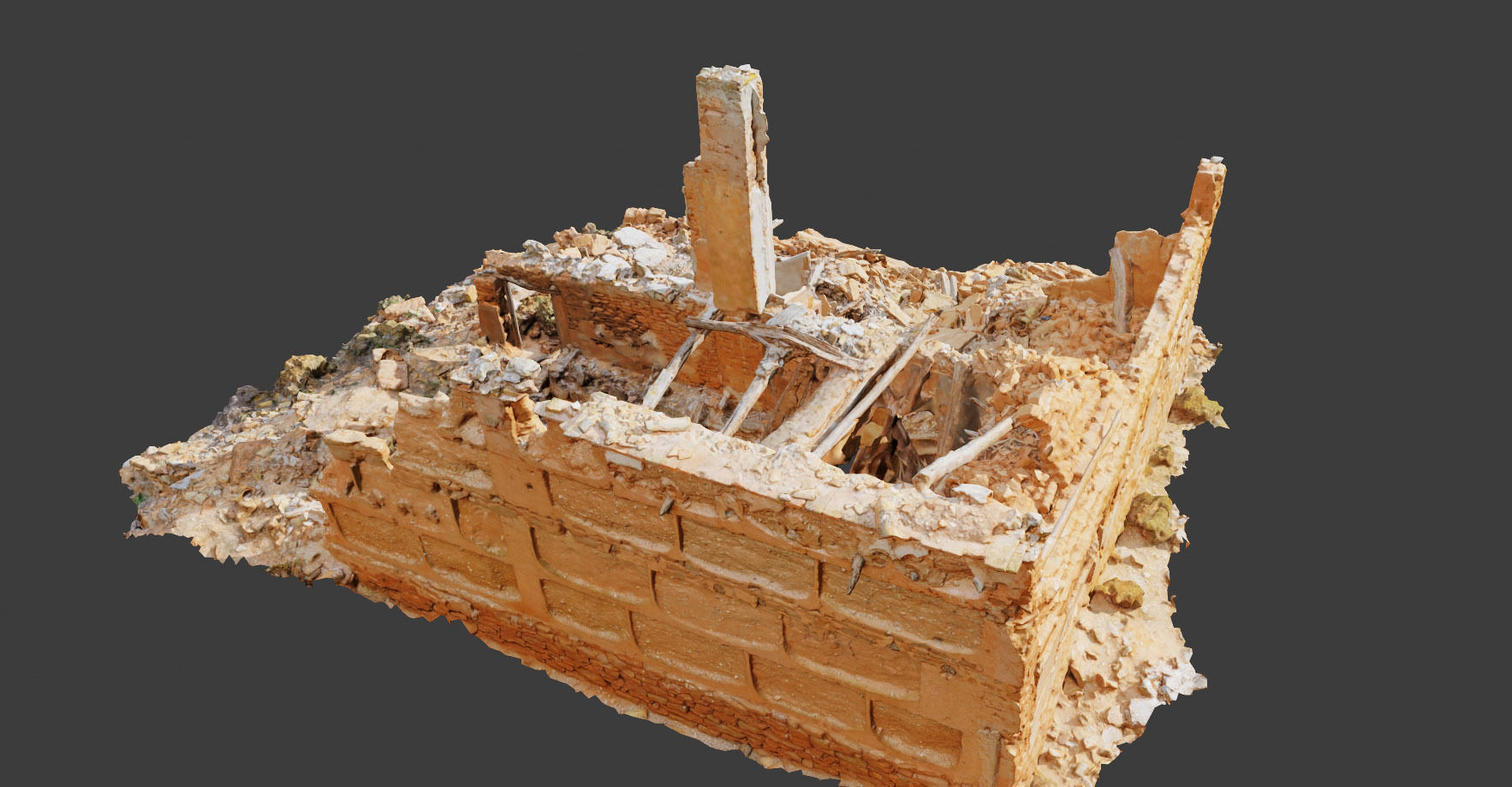 Building Ruins Old Photoscan PBR Low-poly 3D model_11