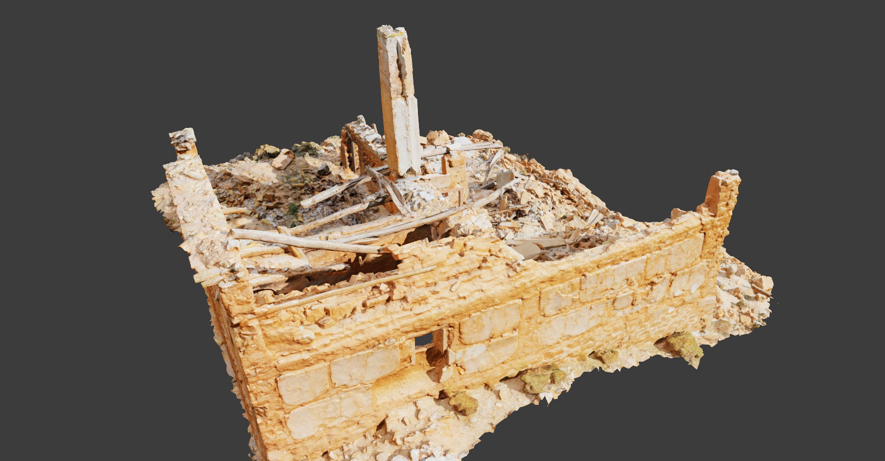 Building Ruins Old Photoscan PBR Low-poly 3D model_12