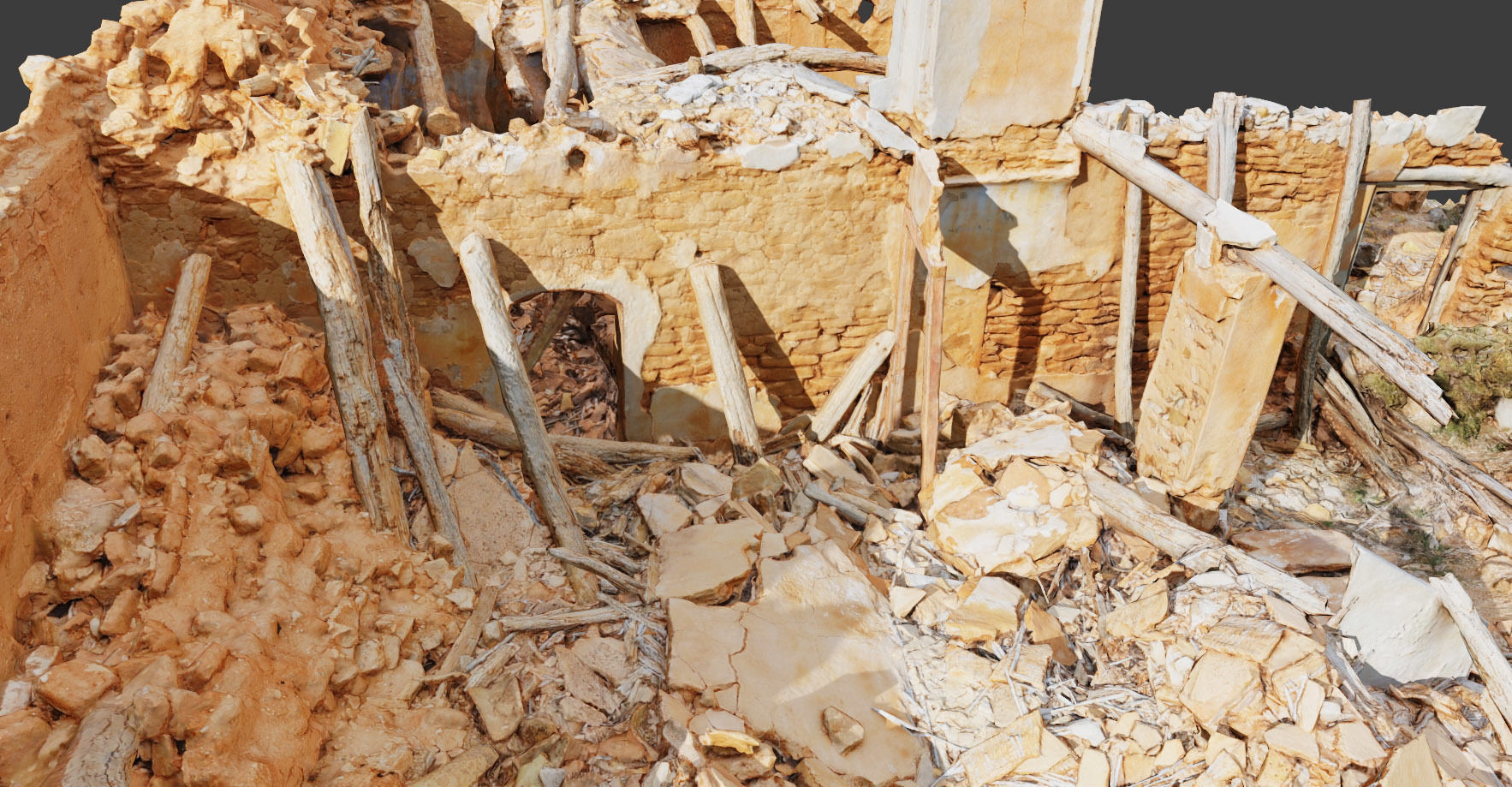 Building Ruins Old Photoscan PBR Low-poly 3D model_2