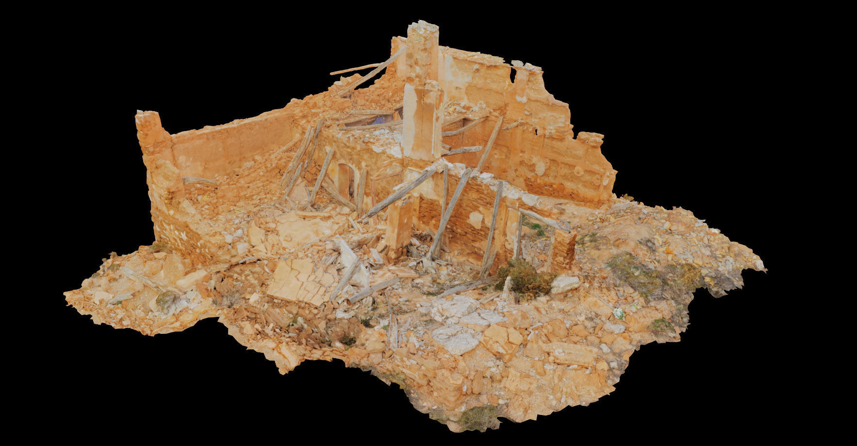 Building Ruins Old Photoscan PBR Low-poly 3D model_5