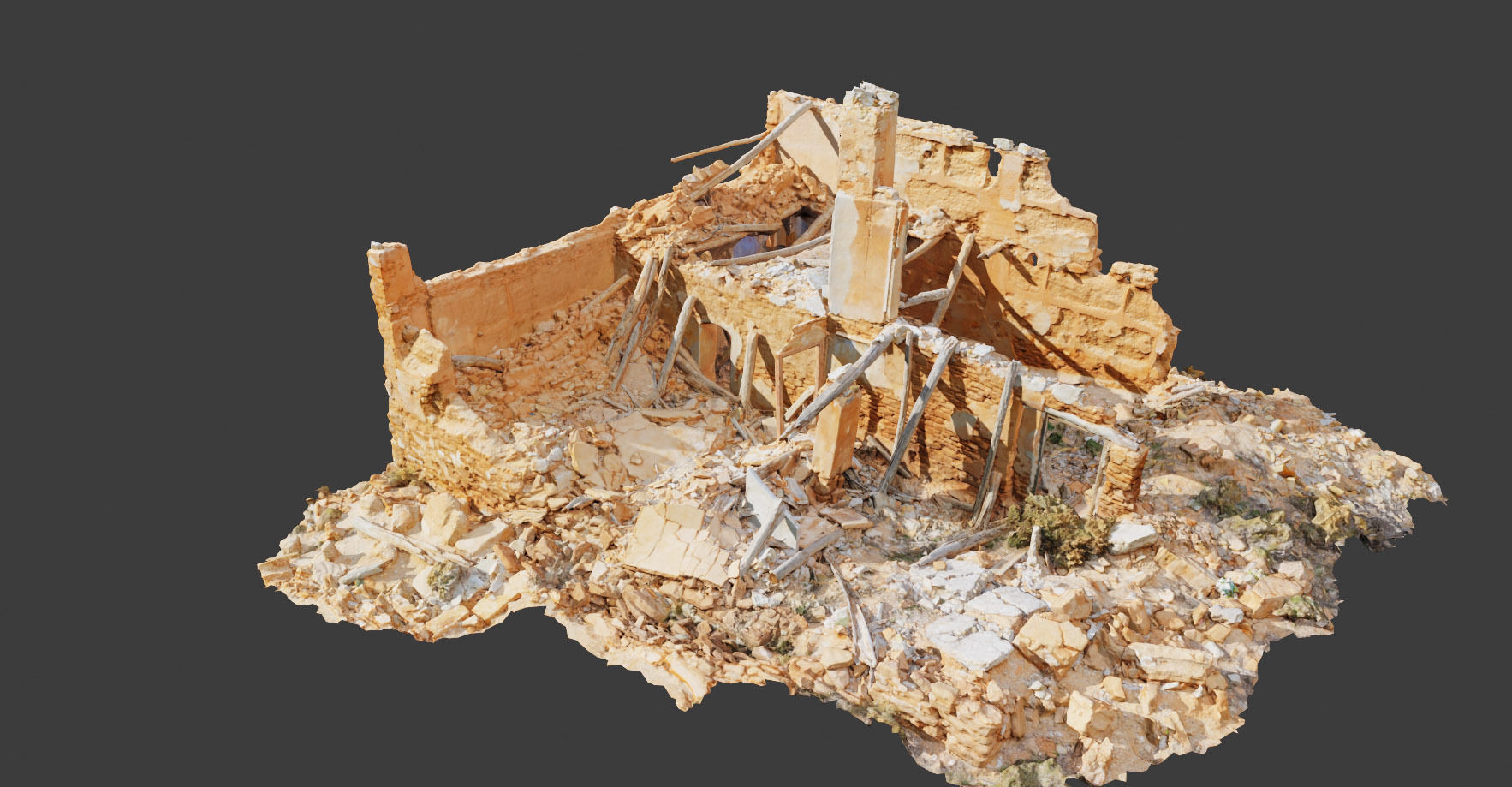 Building Ruins Old Photoscan PBR Low-poly 3D model_16