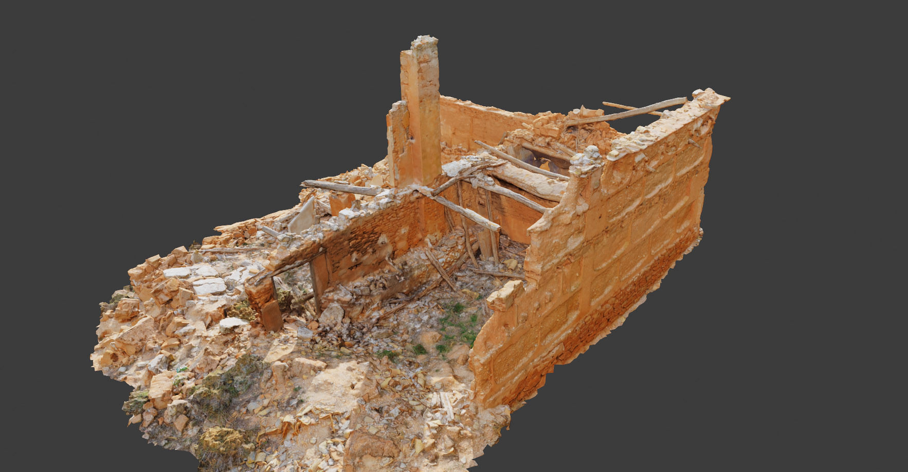 Building Ruins Old Photoscan PBR Low-poly 3D model_9