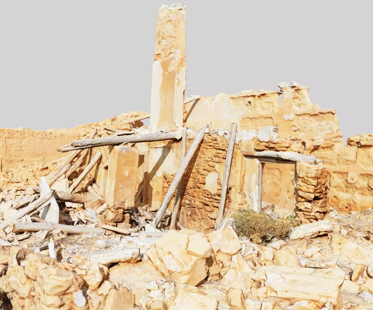 Building Ruins Old Photoscan PBR Low-poly 3D model_0