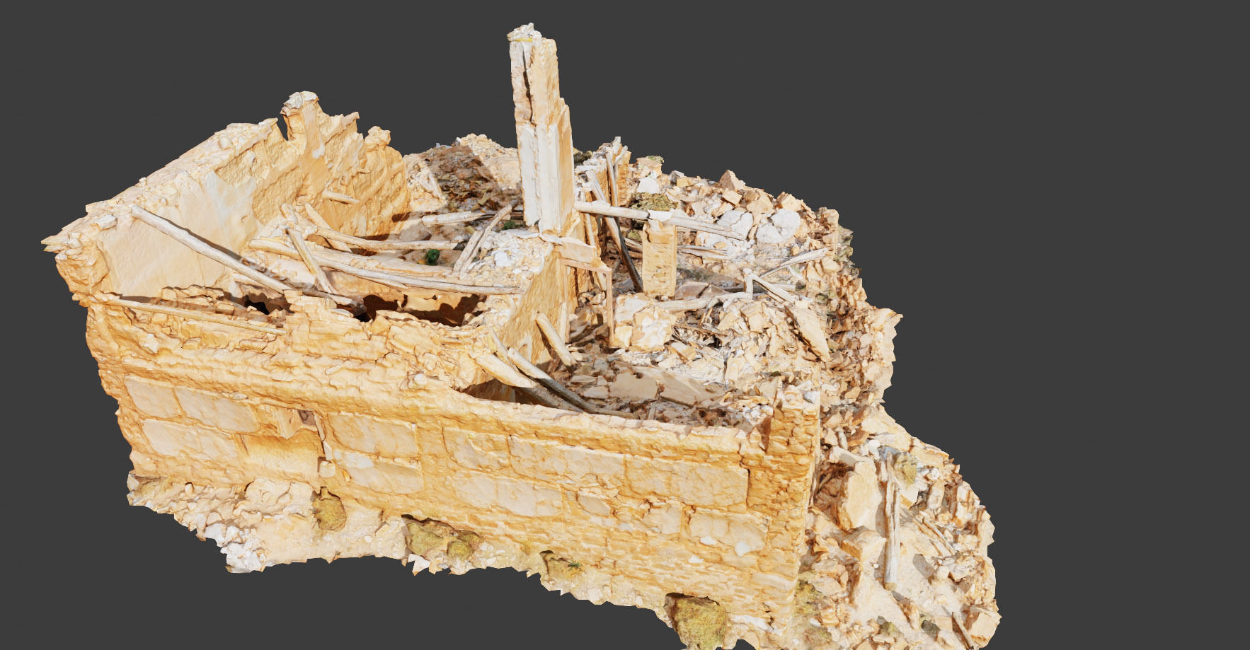 Building Ruins Old Photoscan PBR Low-poly 3D model_13