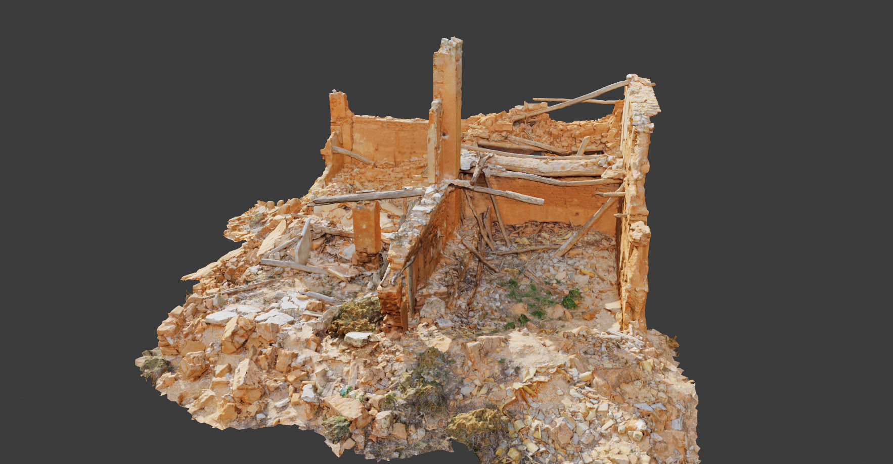 Building Ruins Old Photoscan PBR Low-poly 3D model_8