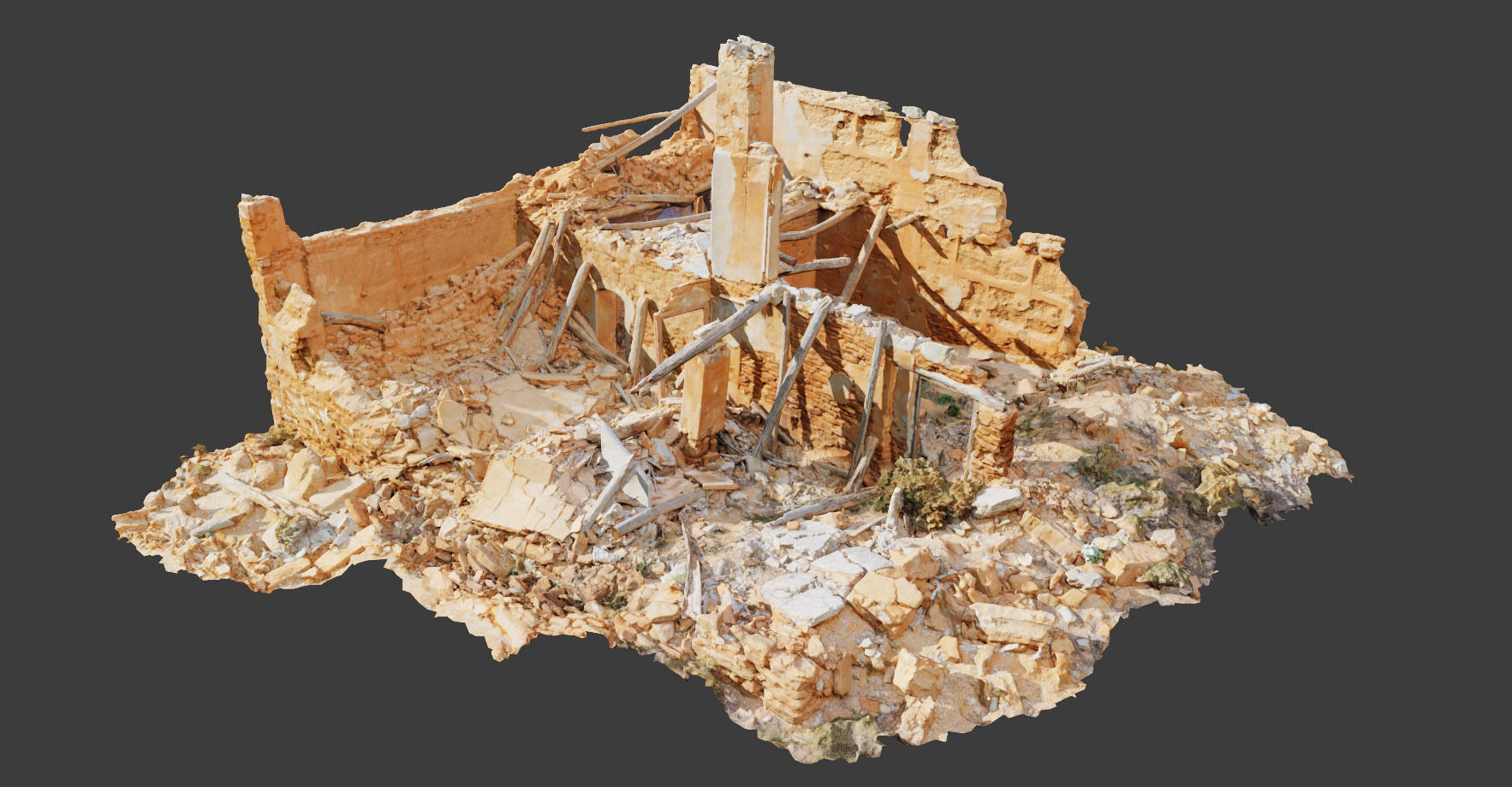 Building Ruins Old Photoscan PBR Low-poly 3D model_4