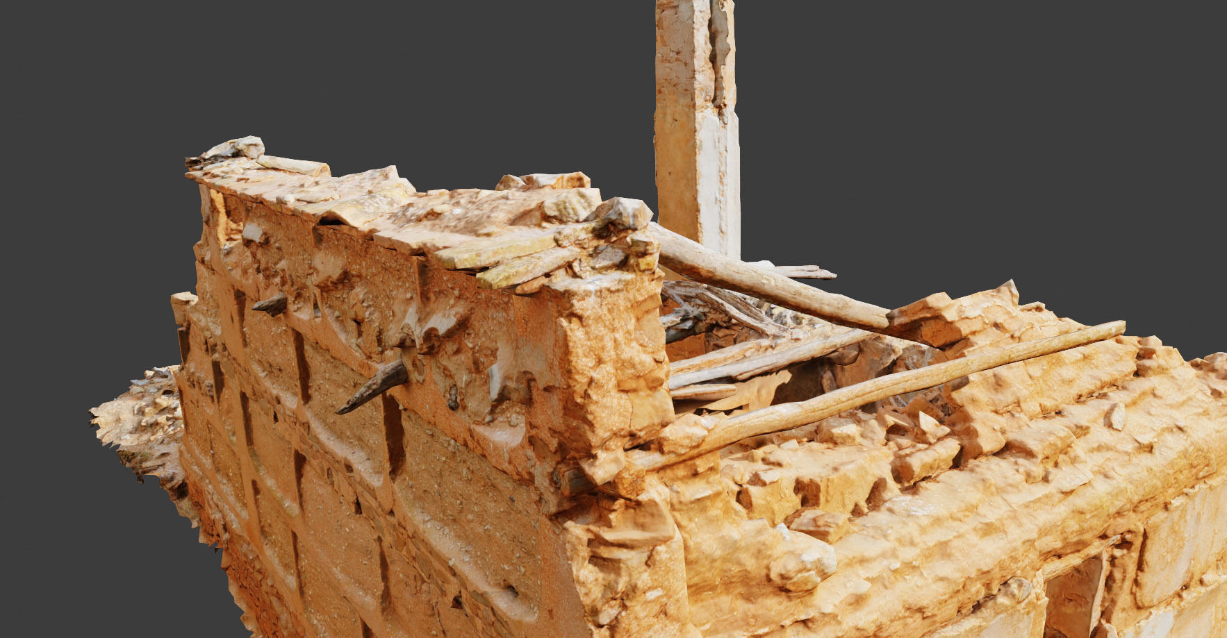 Building Ruins Old Photoscan PBR Low-poly 3D model_23