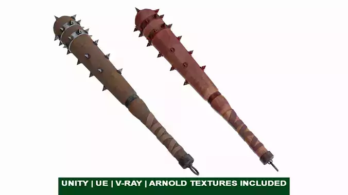 Baseball Bat Collection Blood And Without Blood Version Low-poly 3D model